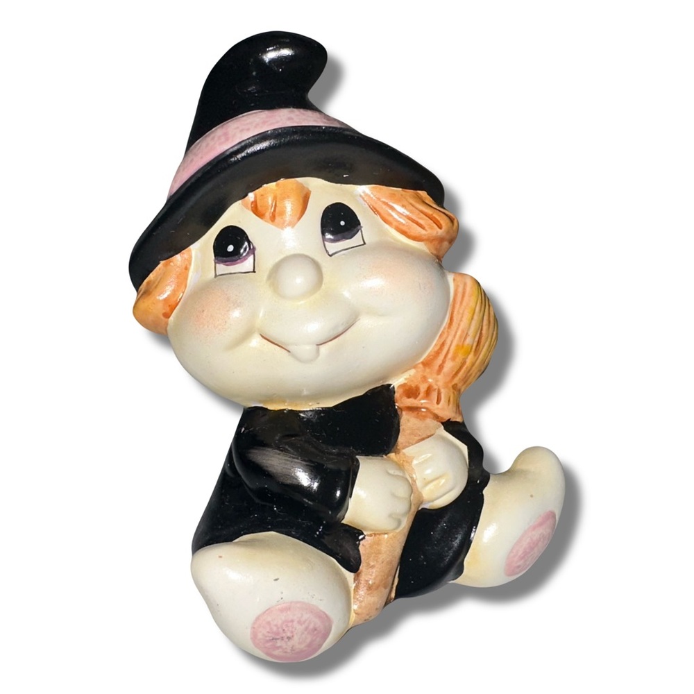 Vintage Baby Witch Ceramic Figurine
